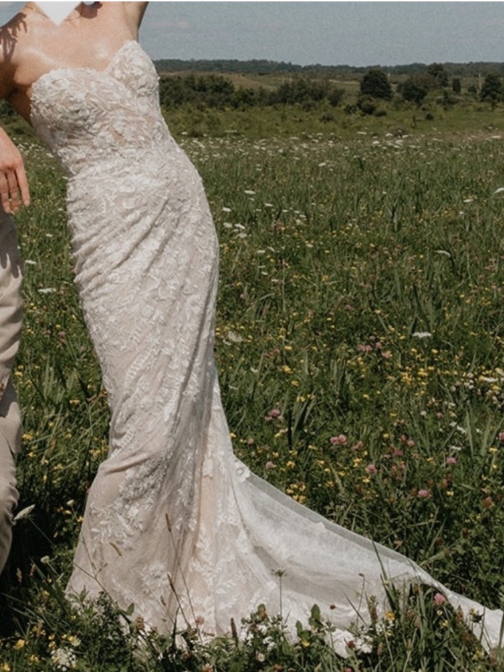 Wtoo by Watters Bettina Strapless Corset All-Over Lace Wedding Gown